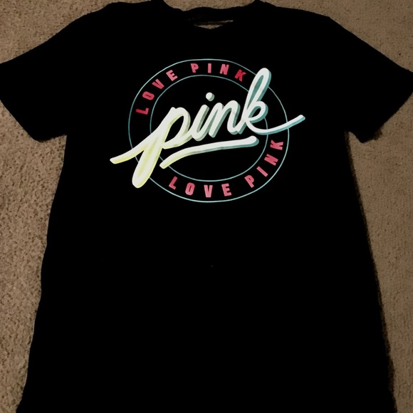 PINK Black Crossback Campus T-shirt - Picture 1 of 5